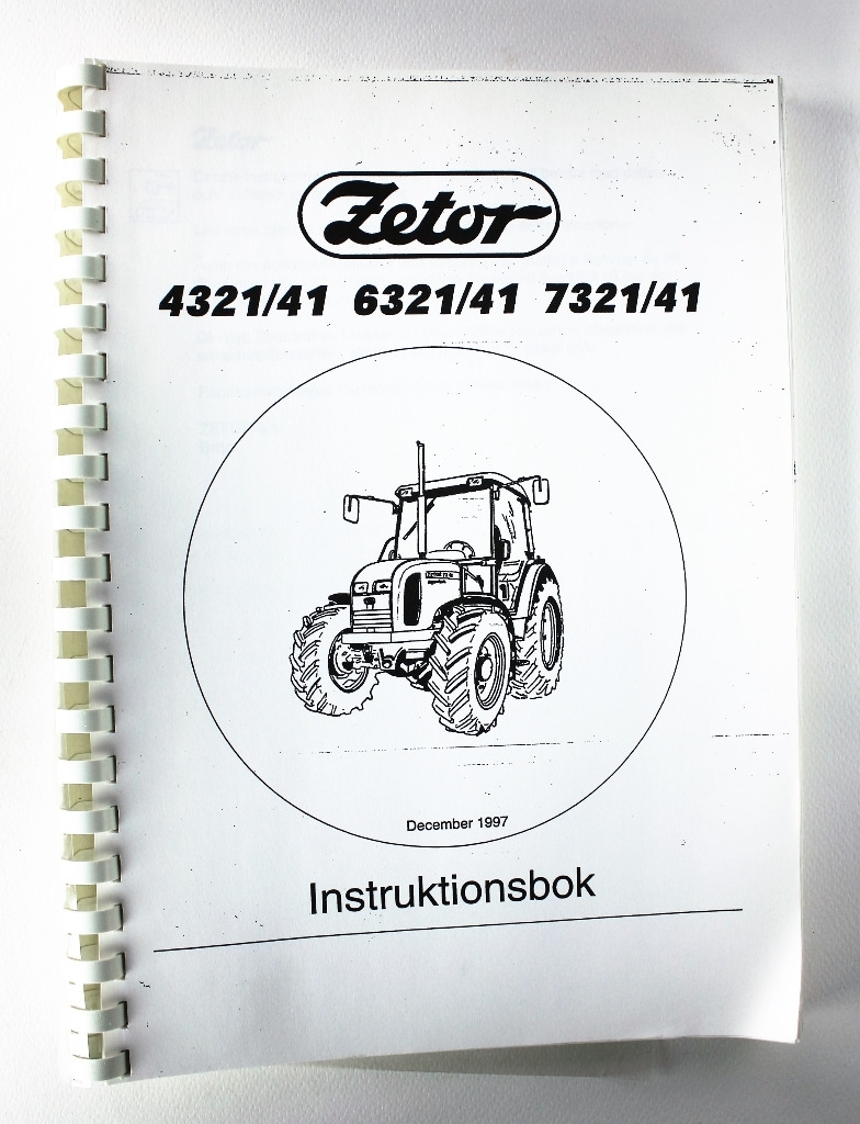 Zetor 4321, 4341, 6321, 6341, 7321, 7341 Instruktionsbok