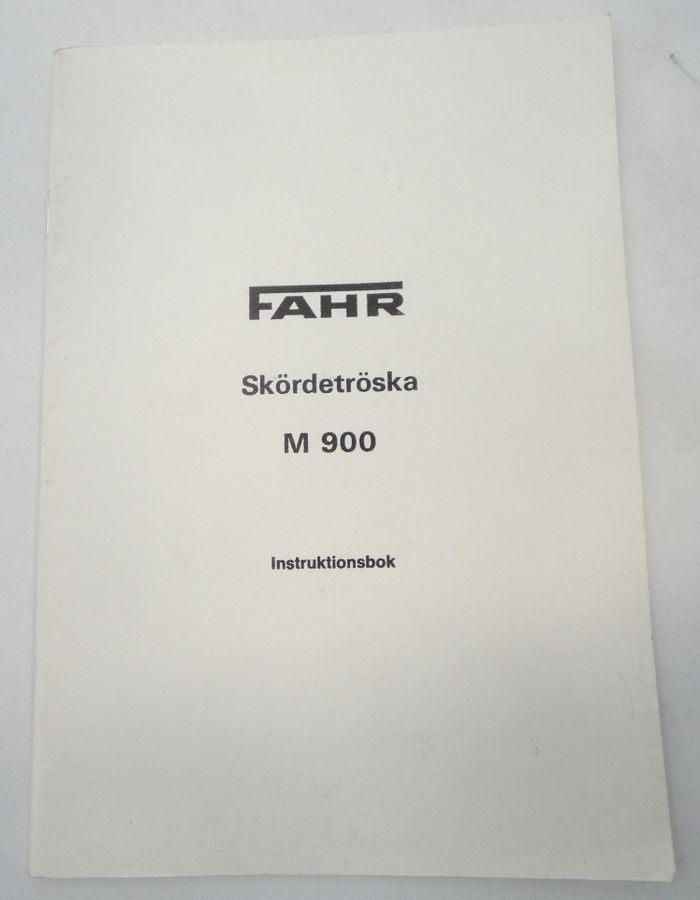 Fahr M900 skördetröska instruktionsbok