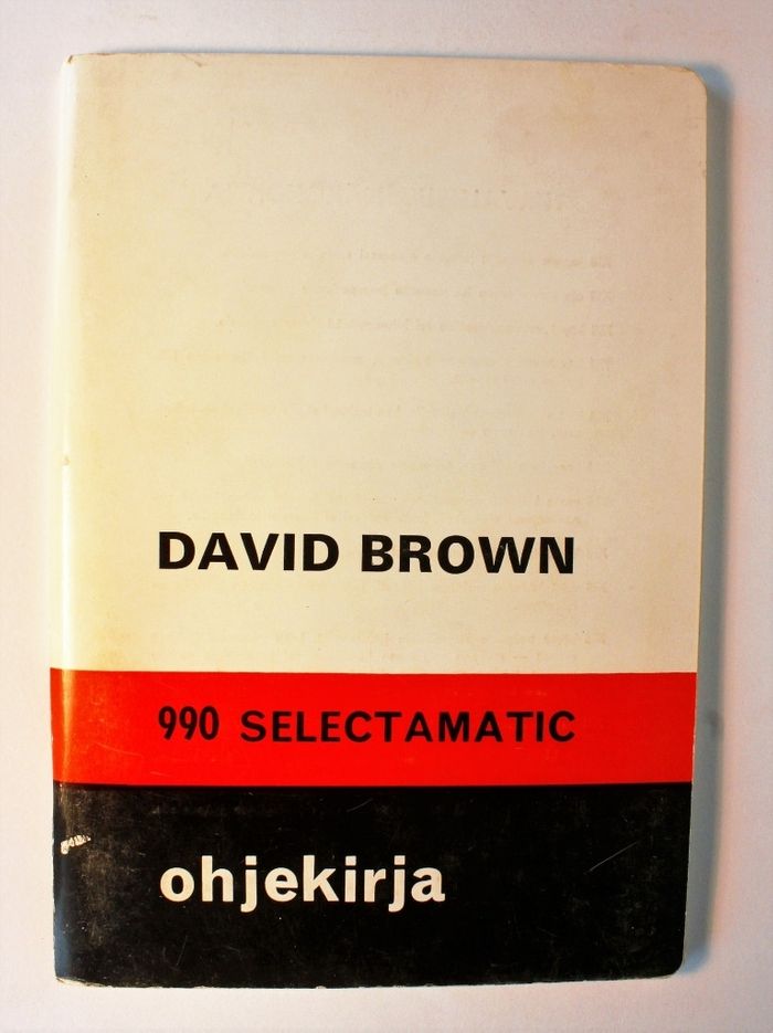 David Brown 990 Selectamatic Ohjekirja