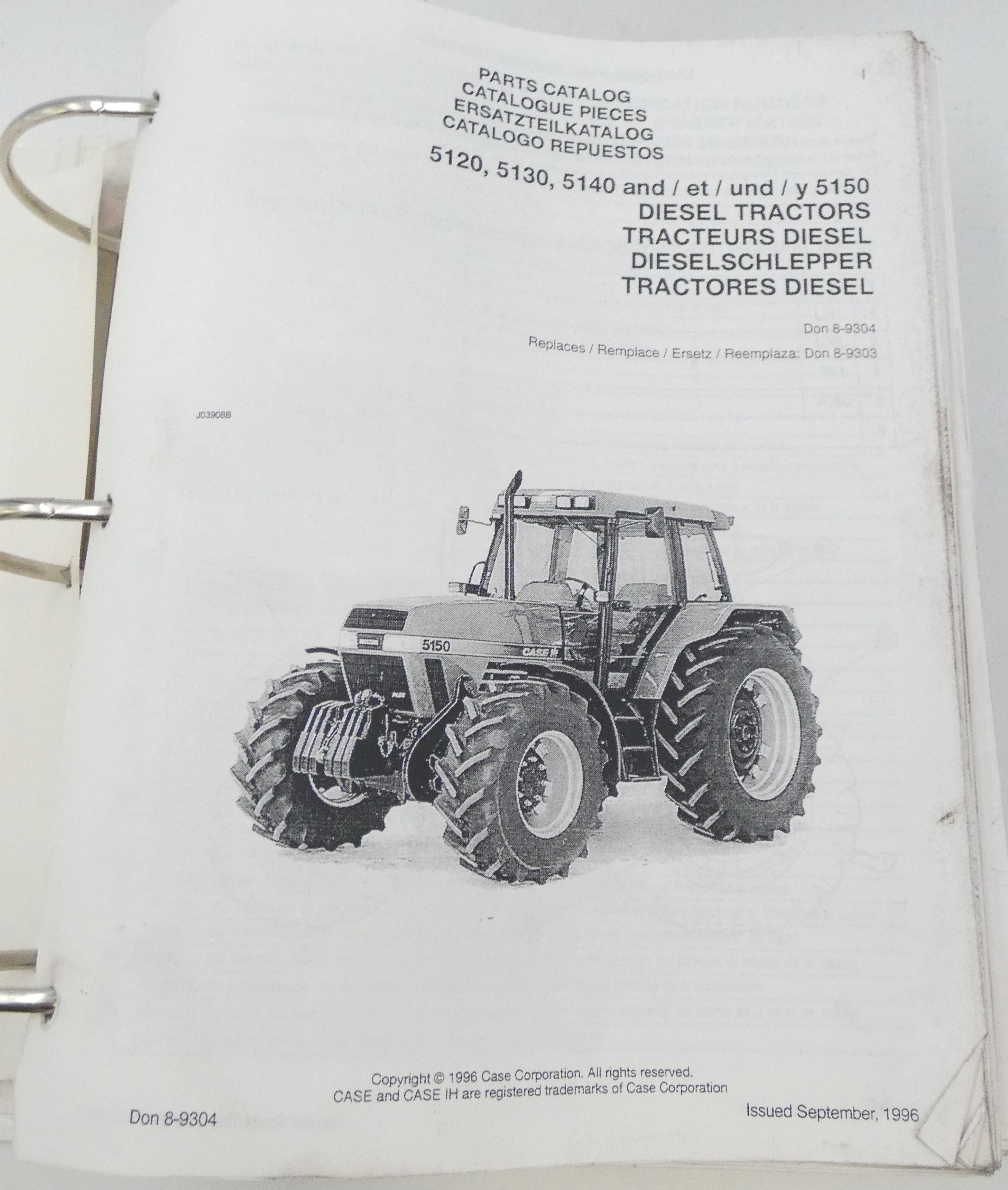CaseIH 5120, 5130, 5140, 5150 diesel tractors parts catalog