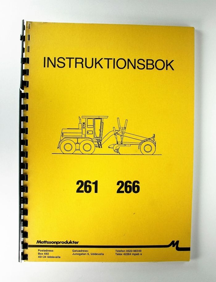Vammas Tiehöylä 261 och 266 Instruktionsbok 1993