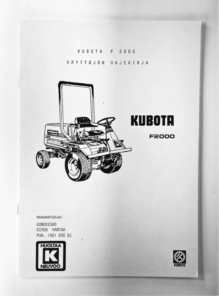 Kubota F2000 Käyttäjän ohjekirja