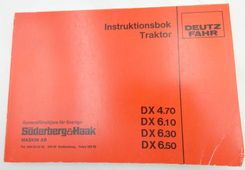 Deutz Fahr DX4.70, DX6.10, DX6.30, DX6.50 instruktionsbok traktor