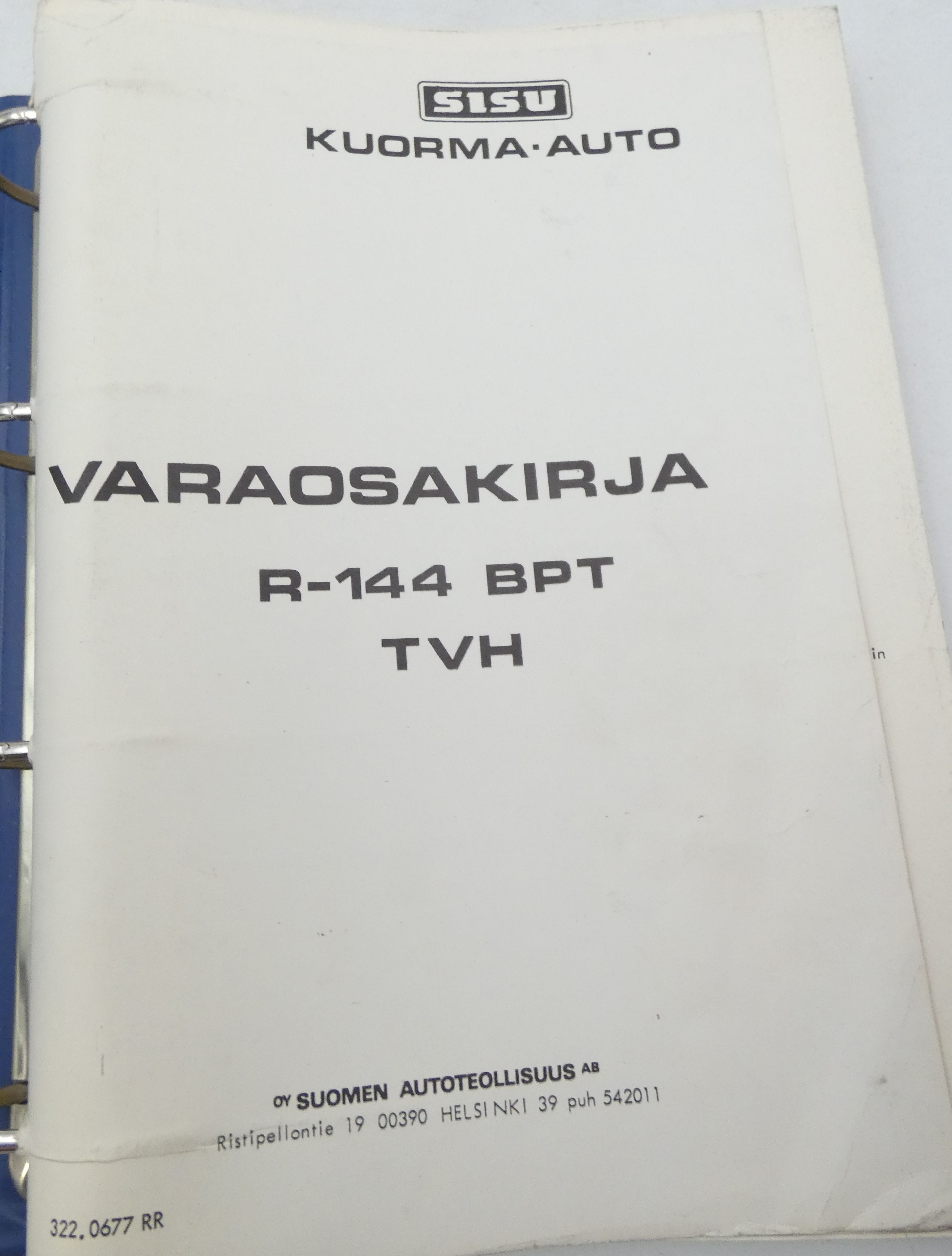 Sisu R-144 BPT TVH varaosakirja