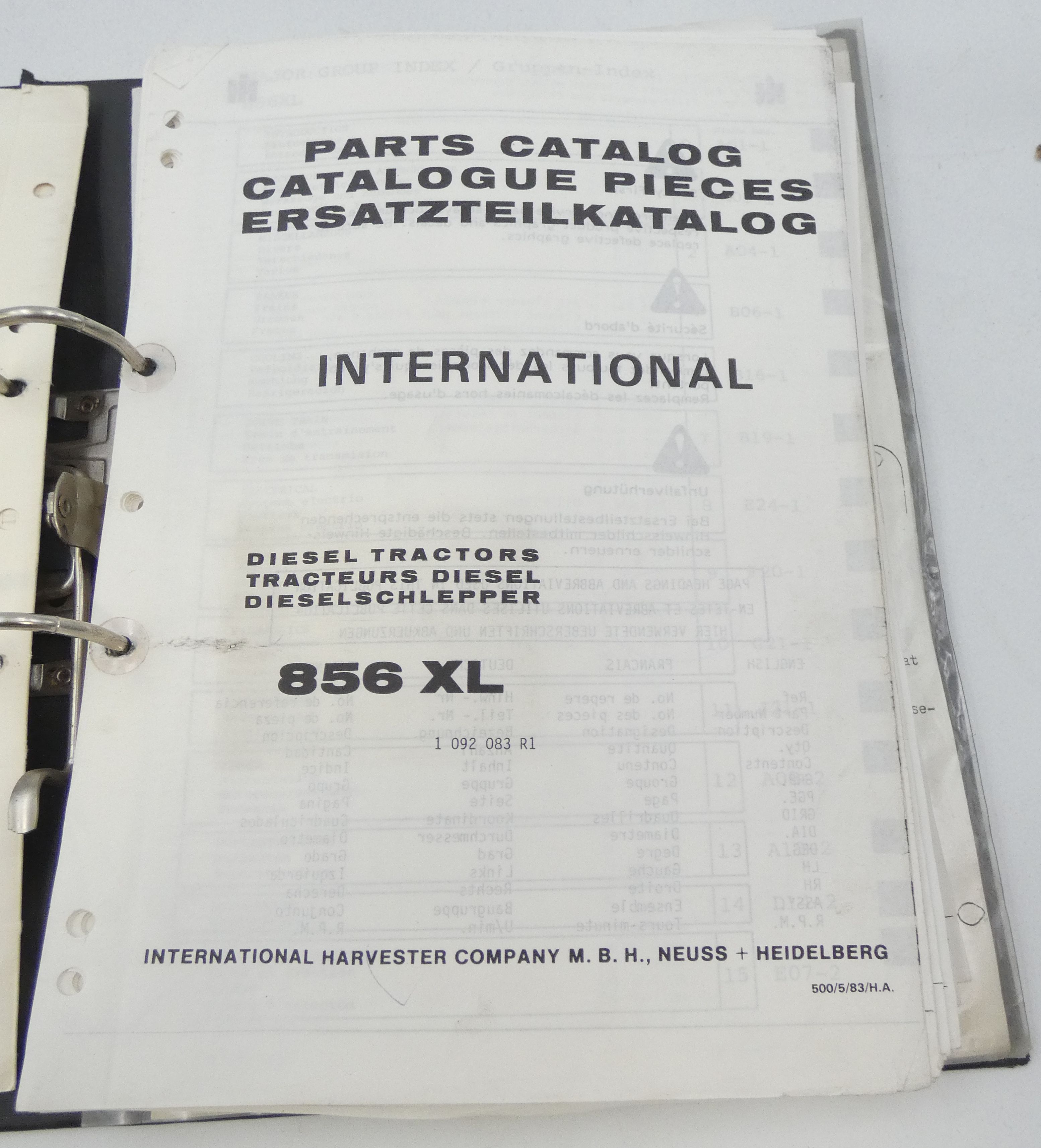 International 856XL diesel tractors parts catalog