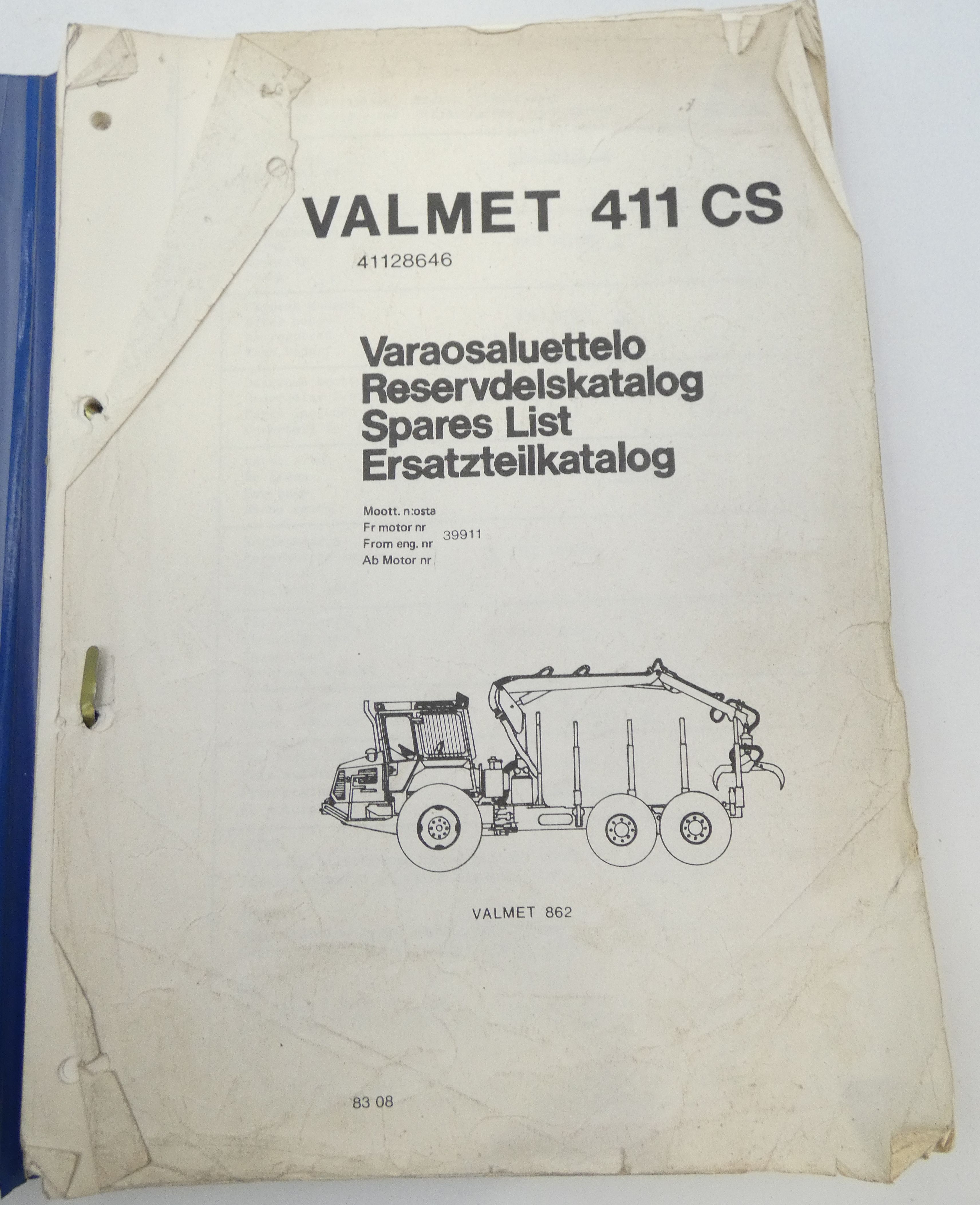 Valmet 411CS varaosaluettelo