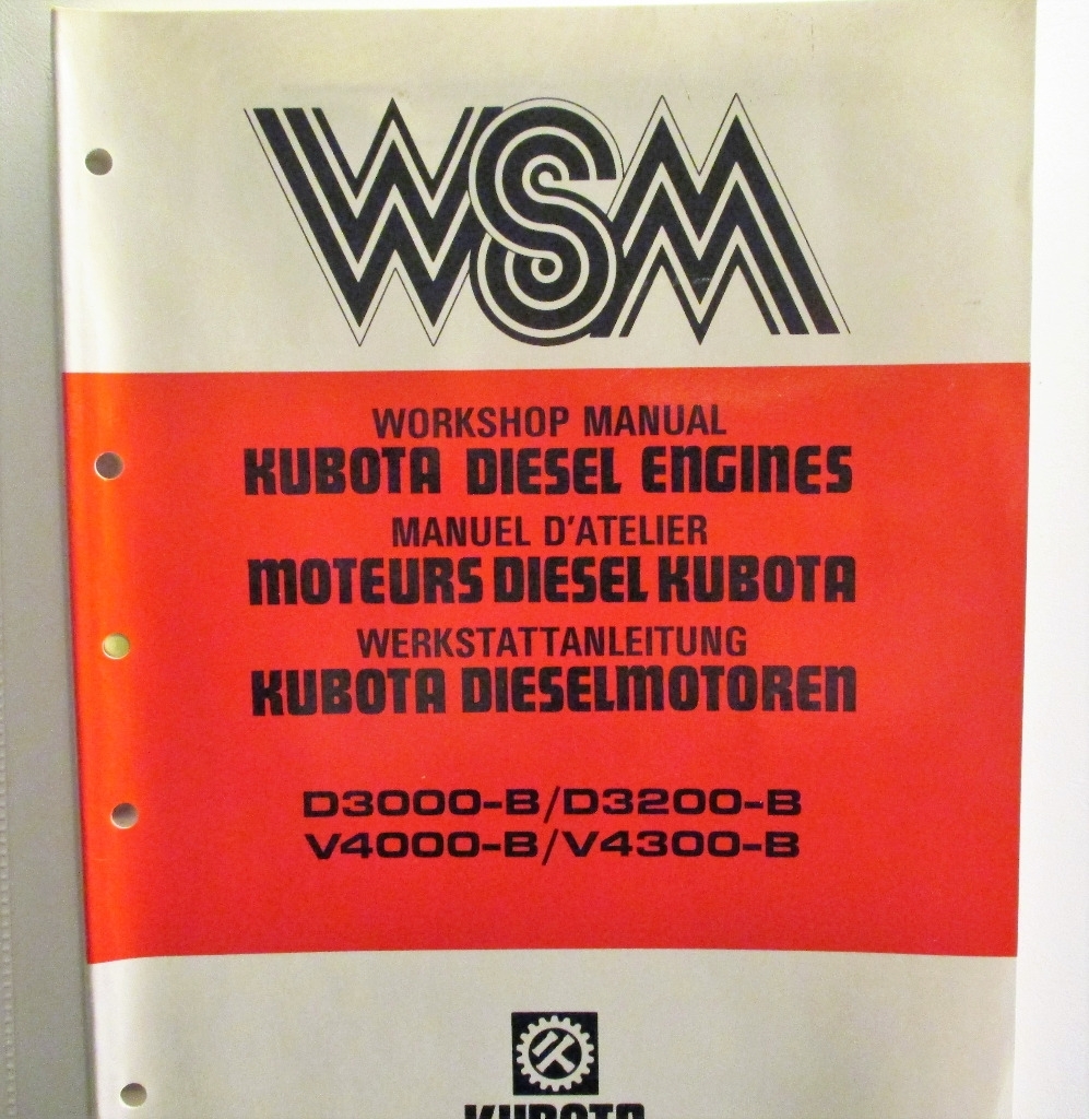 Kubota D3000-B, D3200-B, V4000-B, V4300-B Workshop Manual