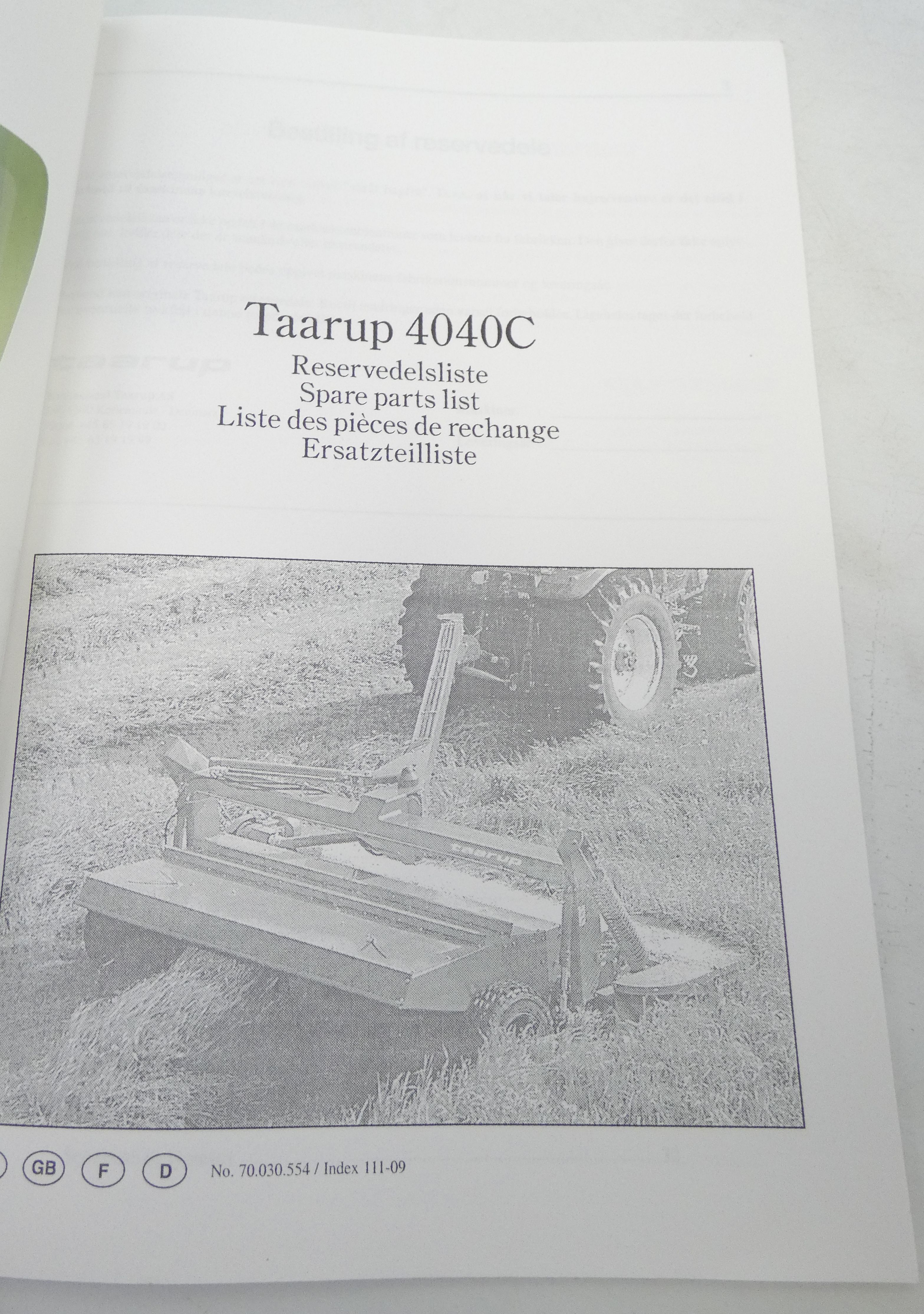 Taarup 4040C spare parts list