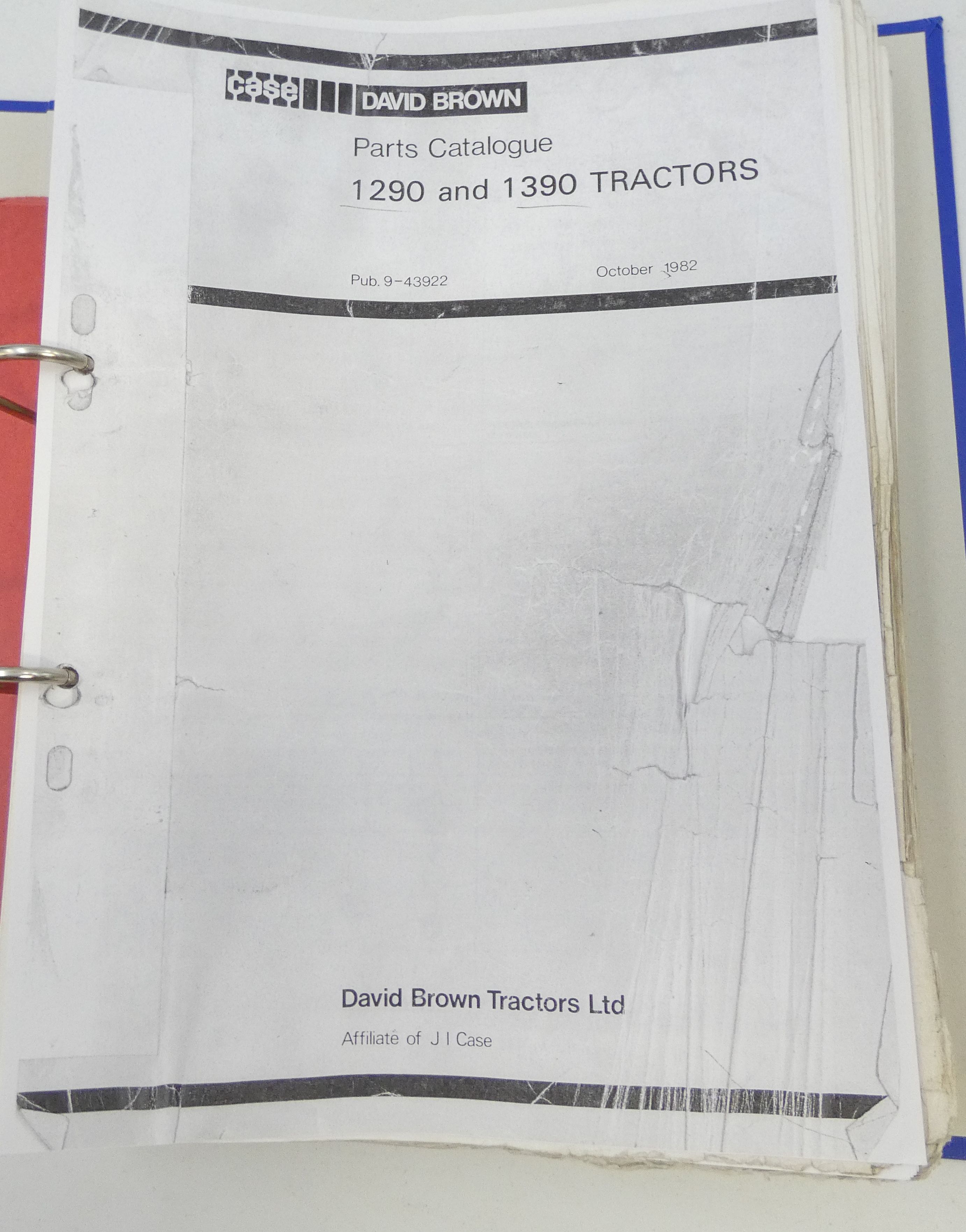 Case David Brown 1290 and 1390 tractors parts catalogue