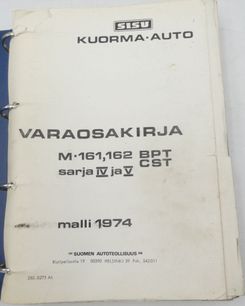 Sisu M-161, 162 BPT, CST sarja IV ja V malli 1974 varaosakirja