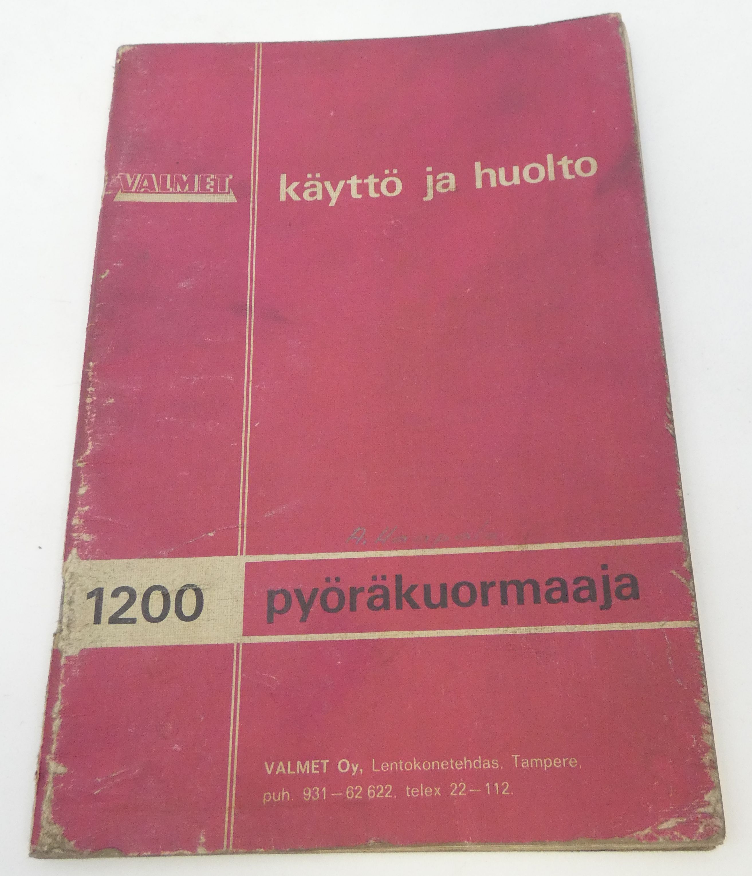 Valmet 1200 pyöräkuormaaja käyttö ja huolto