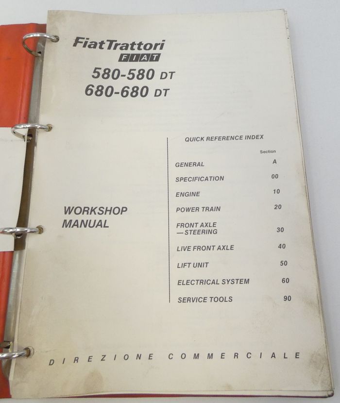 Fiat 580-580dt, 680-680dt workshop manual