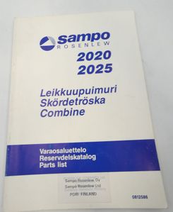 Sampo Rosenlew 2020, 2025 leikkuupuimuri varaosaluettelo