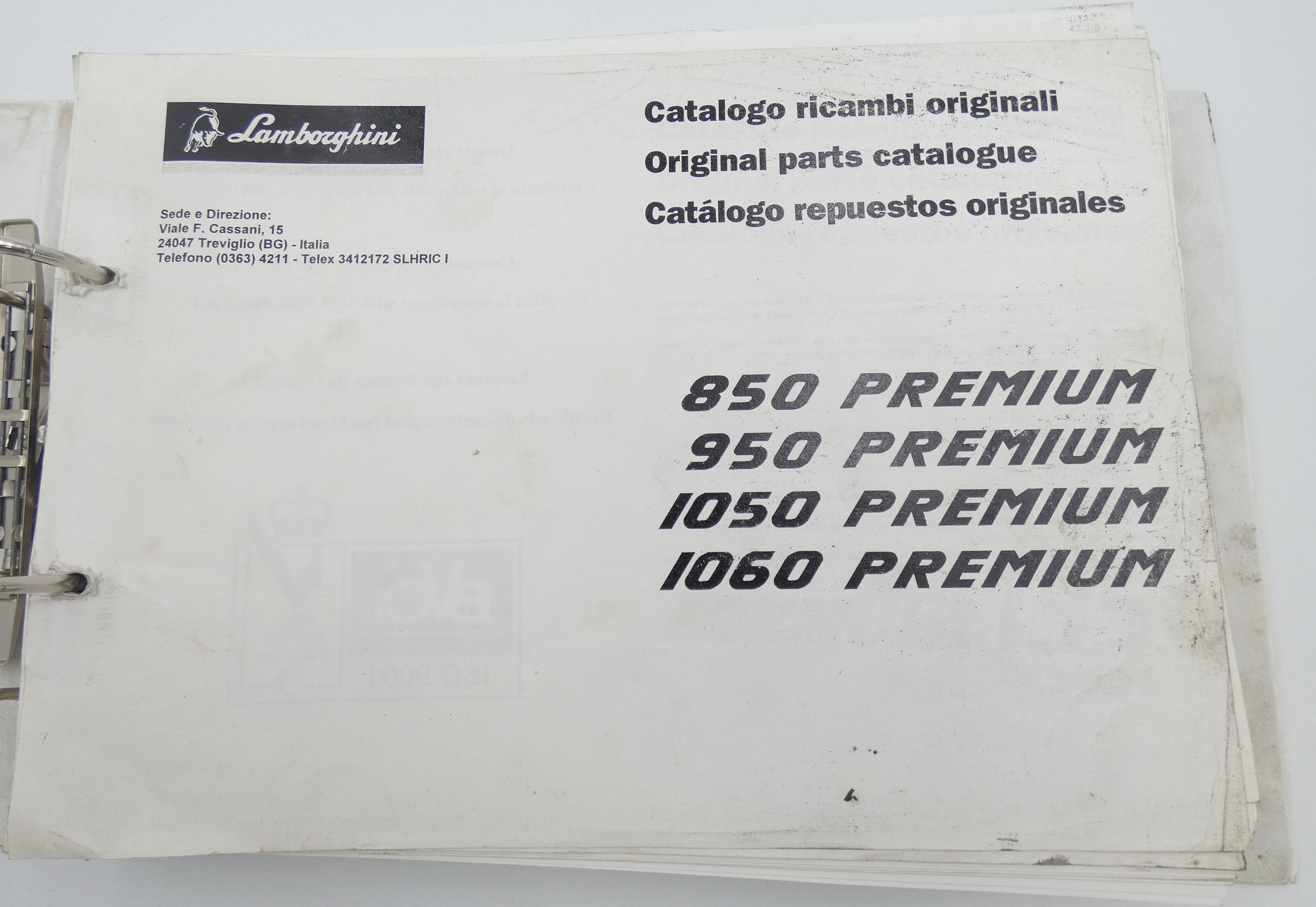 Lamborghini 850, 950, 1050, 1060 Premium original parts catalogue