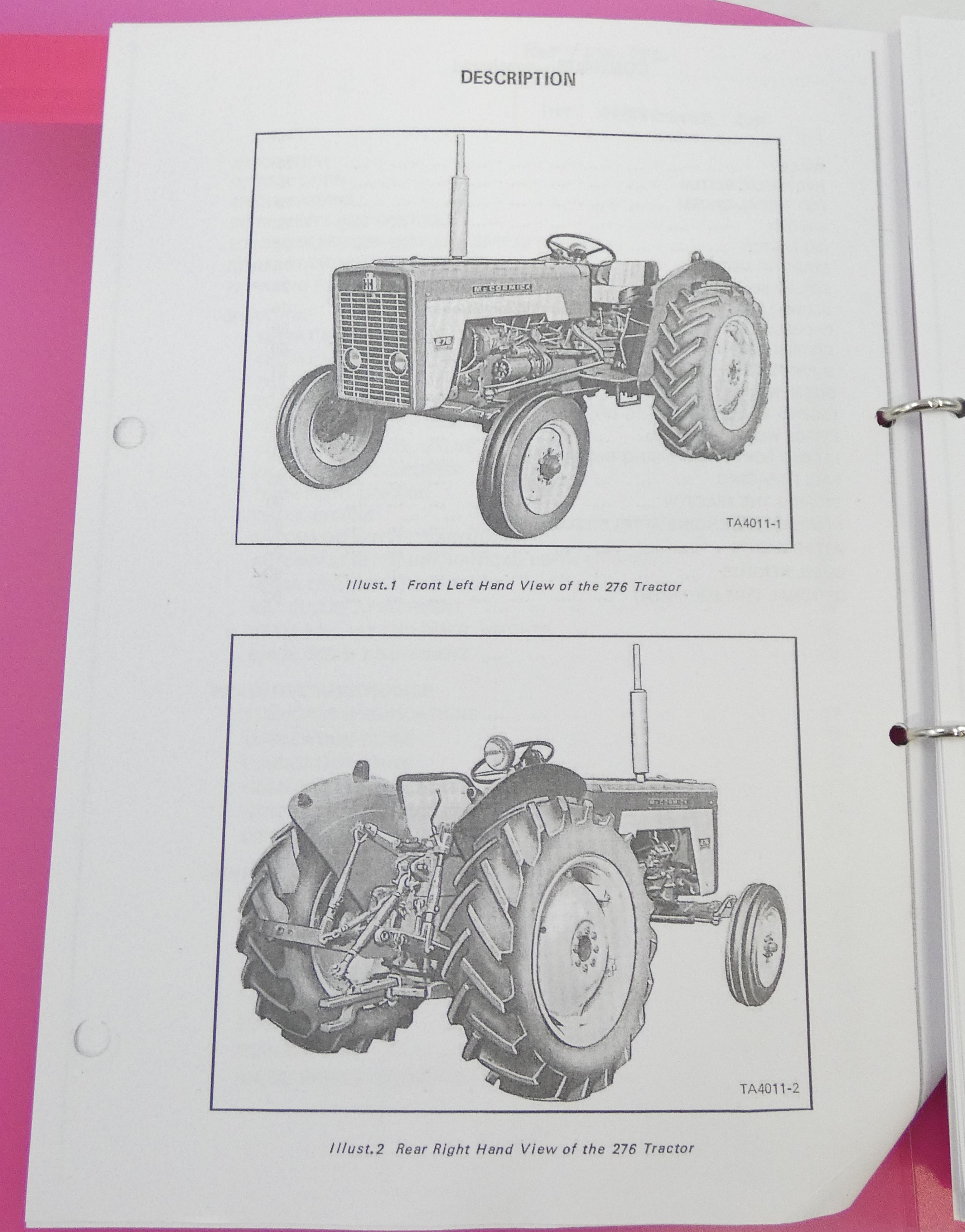 McCormick International 276 tractor operator´s manual