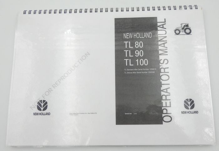 New Holland Tl80, Tl90 and TL100 operator's manual