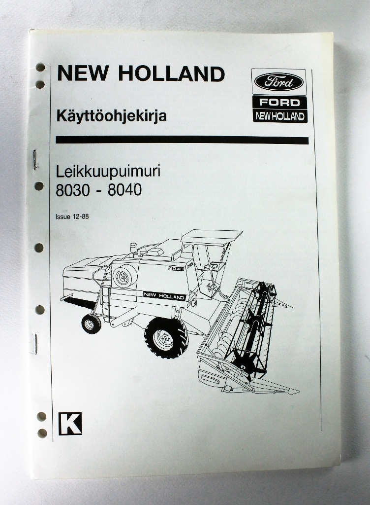 New Holland 8030, 8040 Käyttöohjekirja