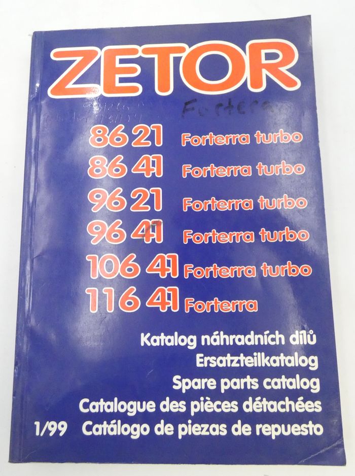 Zetor 8621-, 8641-, 9621-, 9641-, 10621 Forterra Turbo and 104641 Forterra spare parts catalog