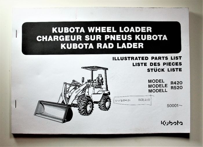 Kubota Wheel Loader R420 R520 Parts List Uudempi versio