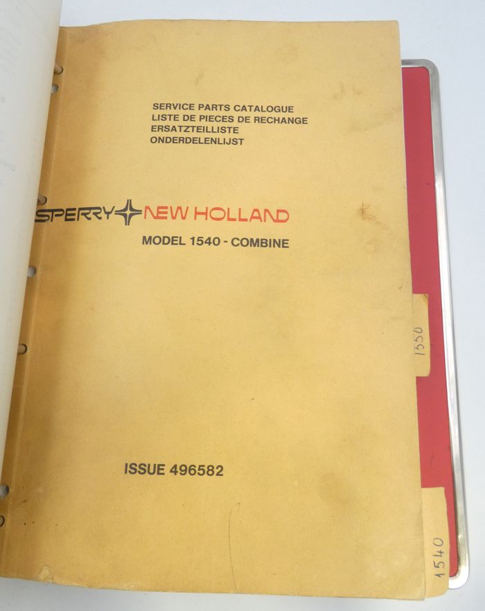 Ford 2700 Range Diesel engines, New Holland model Clayson 1450 and 1550 Super combine harvester service parts catalogue