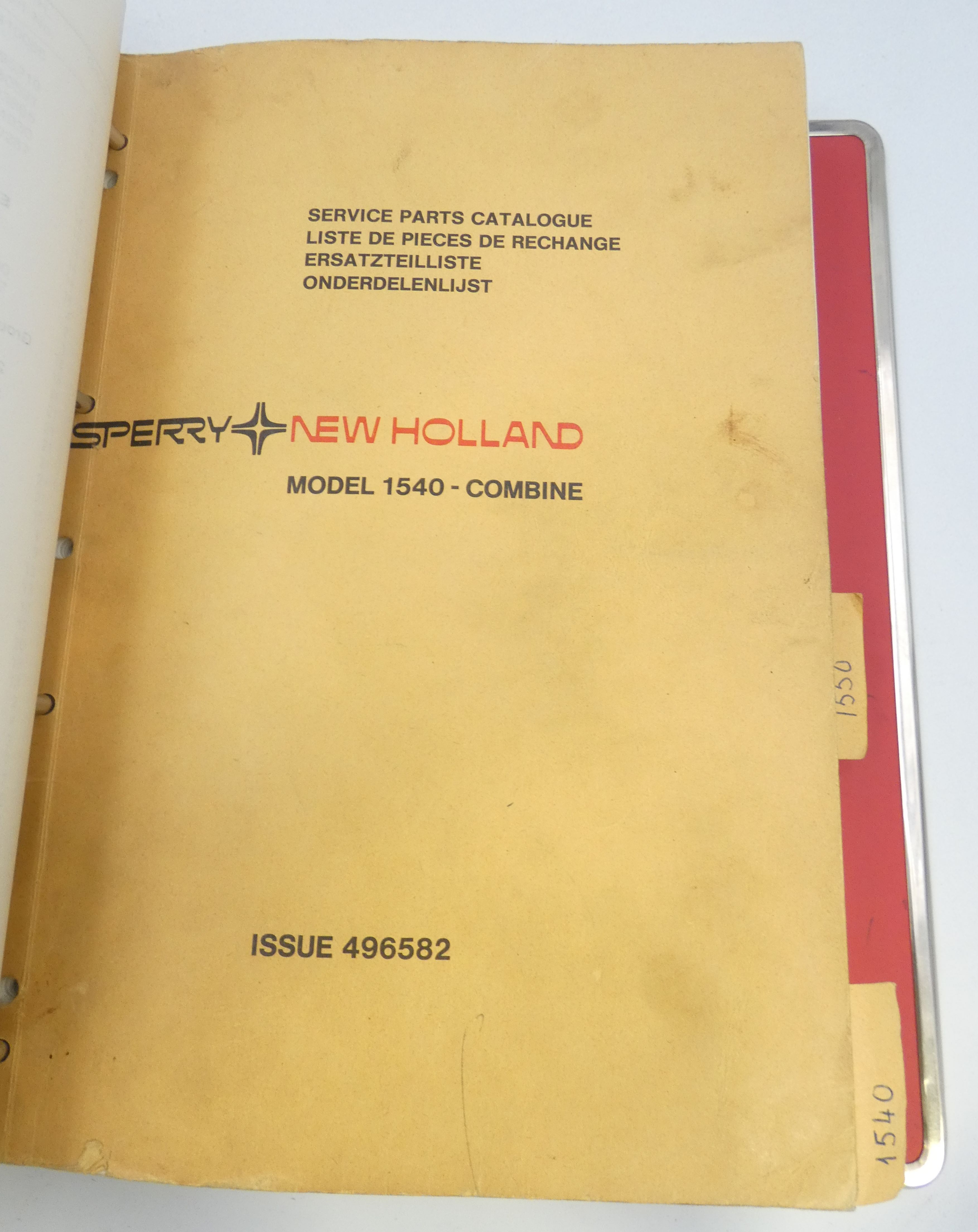 Ford 2700 Range Diesel engines, New Holland model Clayson 1450 and 1550 Super combine harvester service parts catalogue