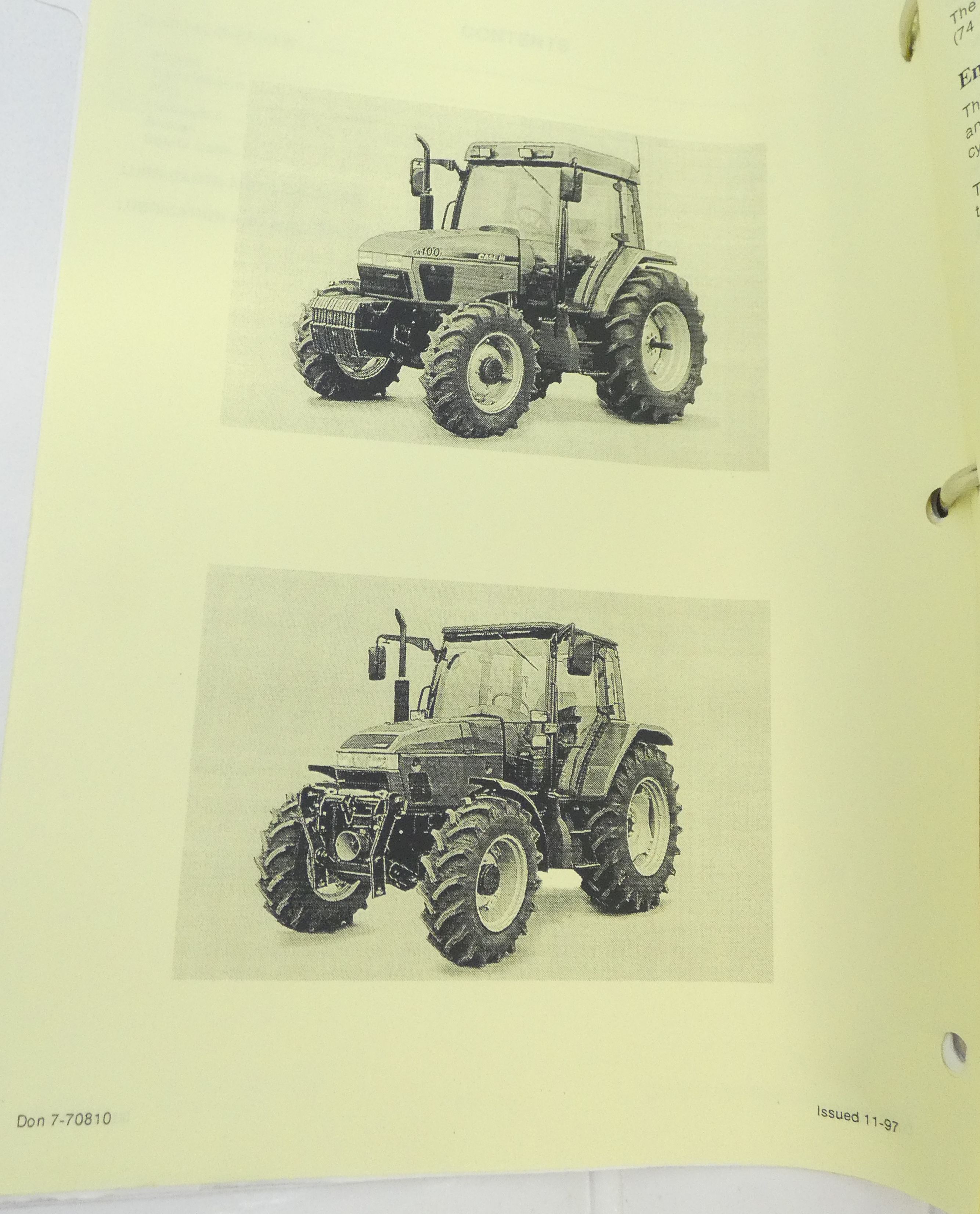 CaseIH CX50, CX60, CX70, CX80, CX90 and CX100 series tractors service manual