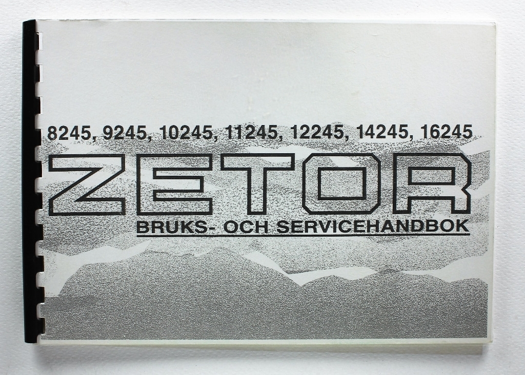 Zetor 8245, 9245, 10245, 11245, 12245, 14245, 16245 Bruks- och Servicehandbok