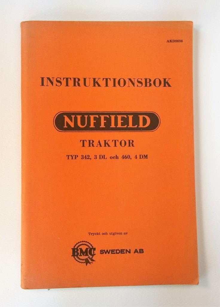 Nuffield TYP 342 3DL och 460 4DM Instruktionsbok