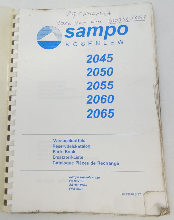 Sampo Rosenlew 2045, 2050, 2055, 2060, 2065 leikkuupuimureiden varaosaluettelo