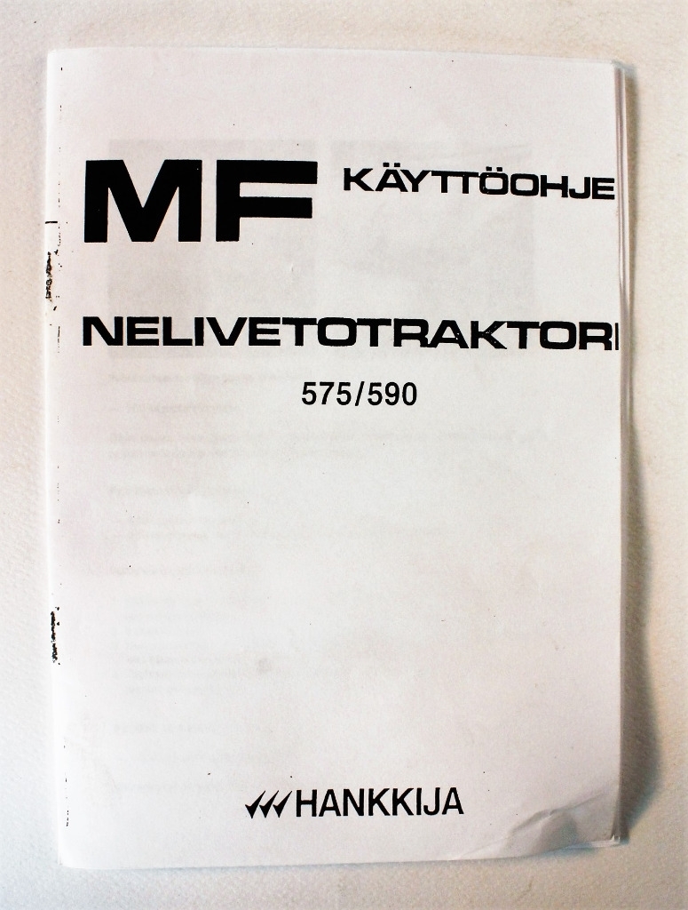 MF 575, 590 Neliveto Käyttöohje