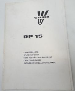 Welger RP 15 spare parts list