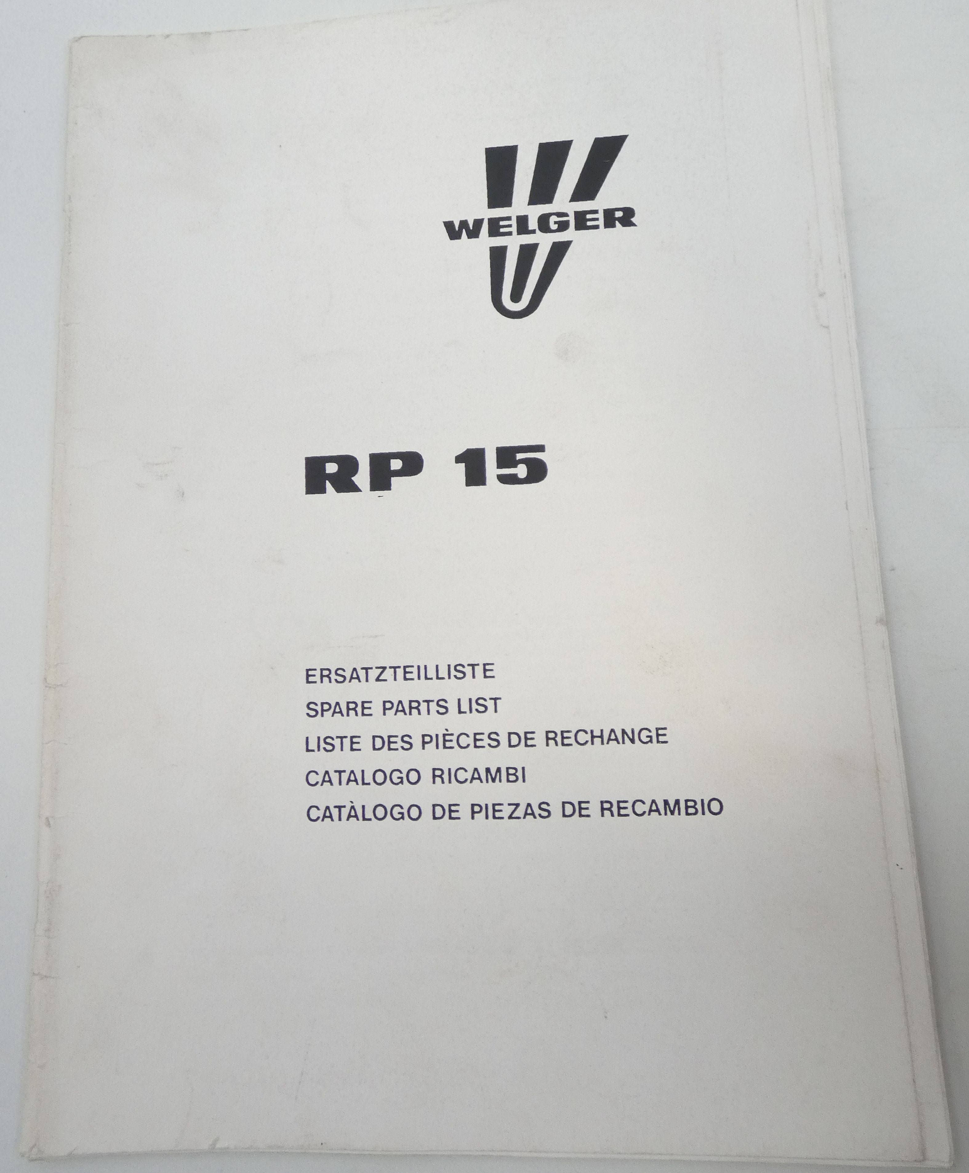 Welger RP 15 spare parts list