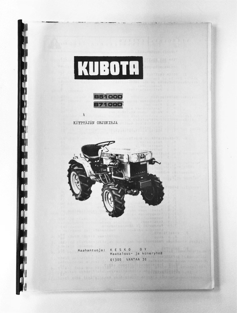 Kubota B51000 ja B71000 Käyttäjän ohjekirja