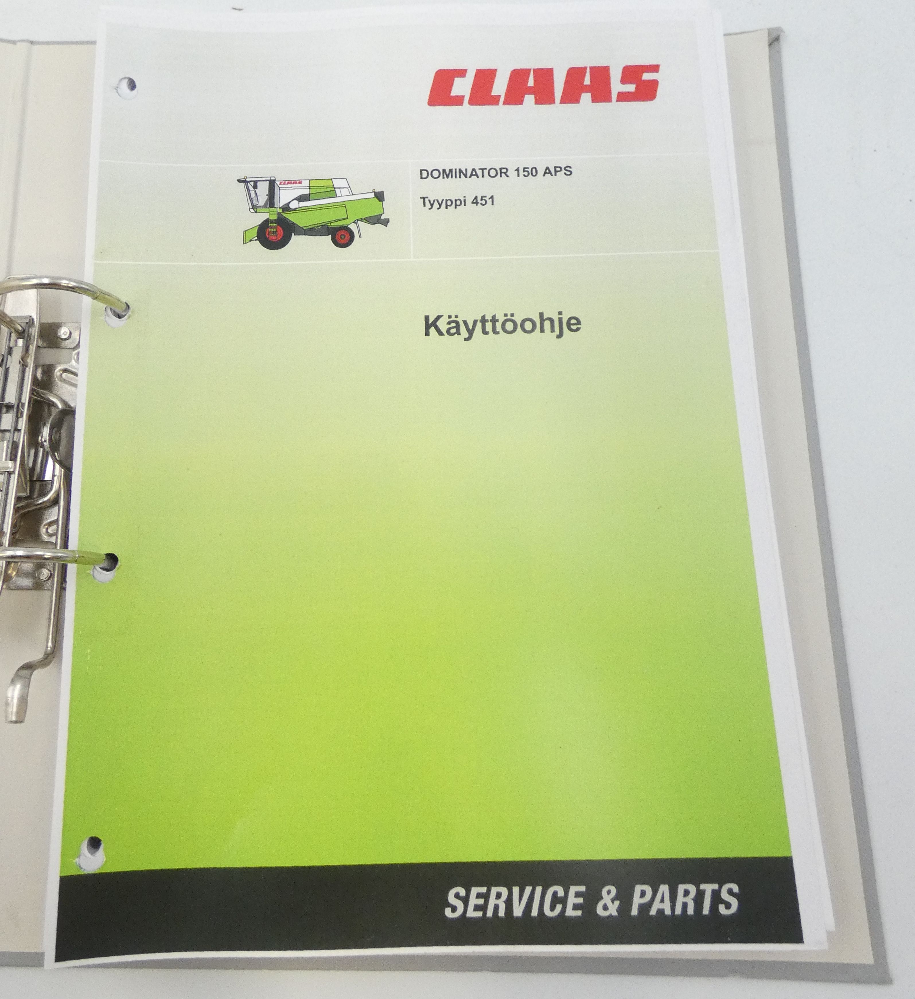 Claas dominator 150 APS tyyppi 451 käyttöohje