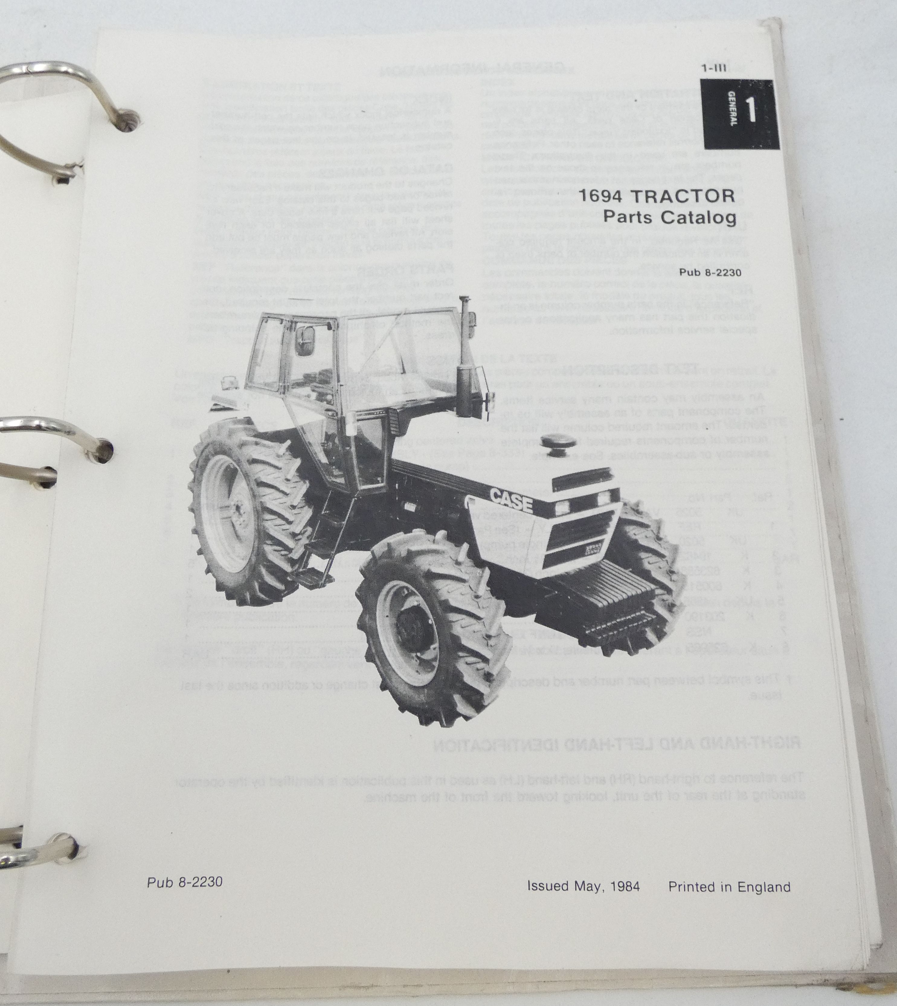 Case 1694 tractor parts catalog