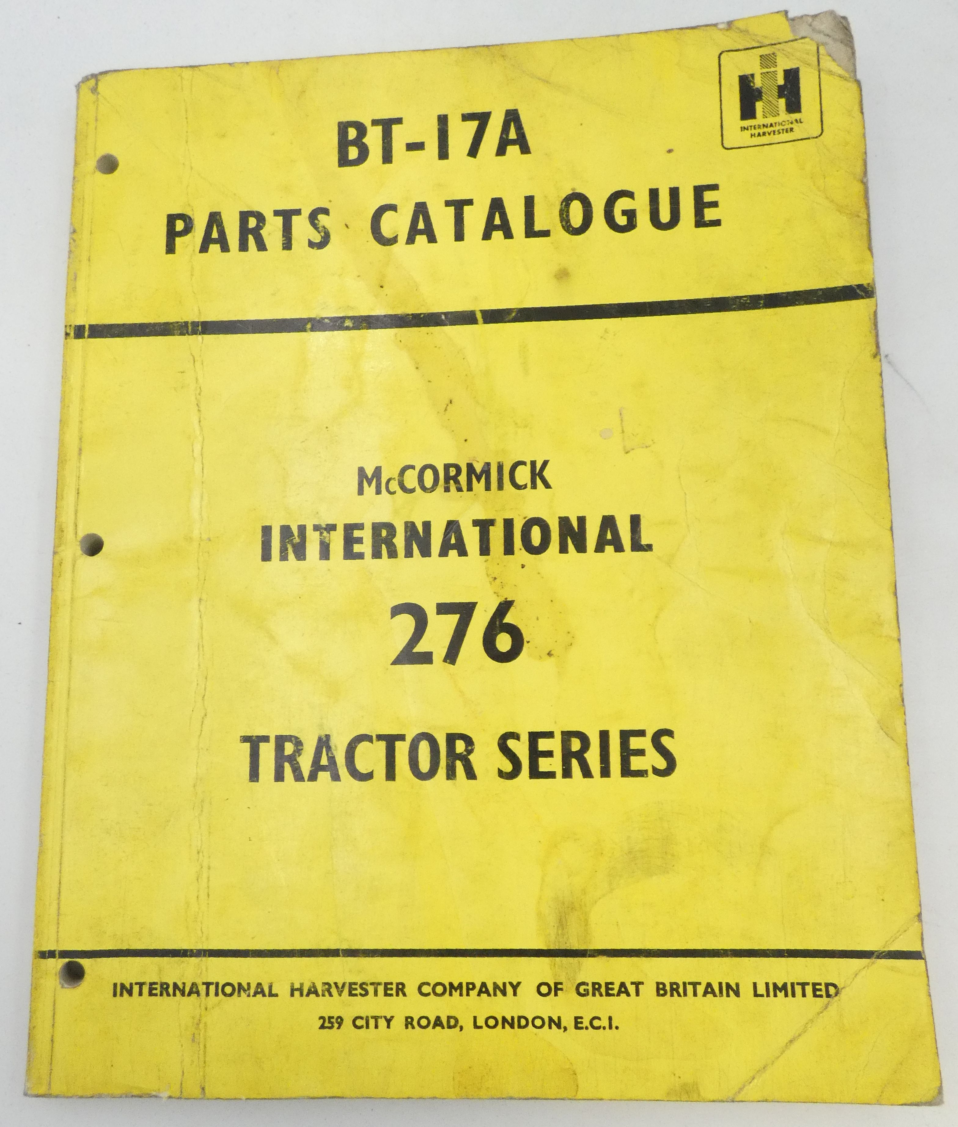 McCormick International 276 tractor series parts catalogue