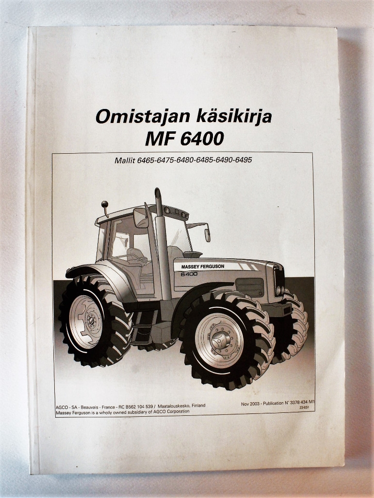 MF 6465 6475 6480 6485 6490 6495 Omistajan Käsikirja 2003