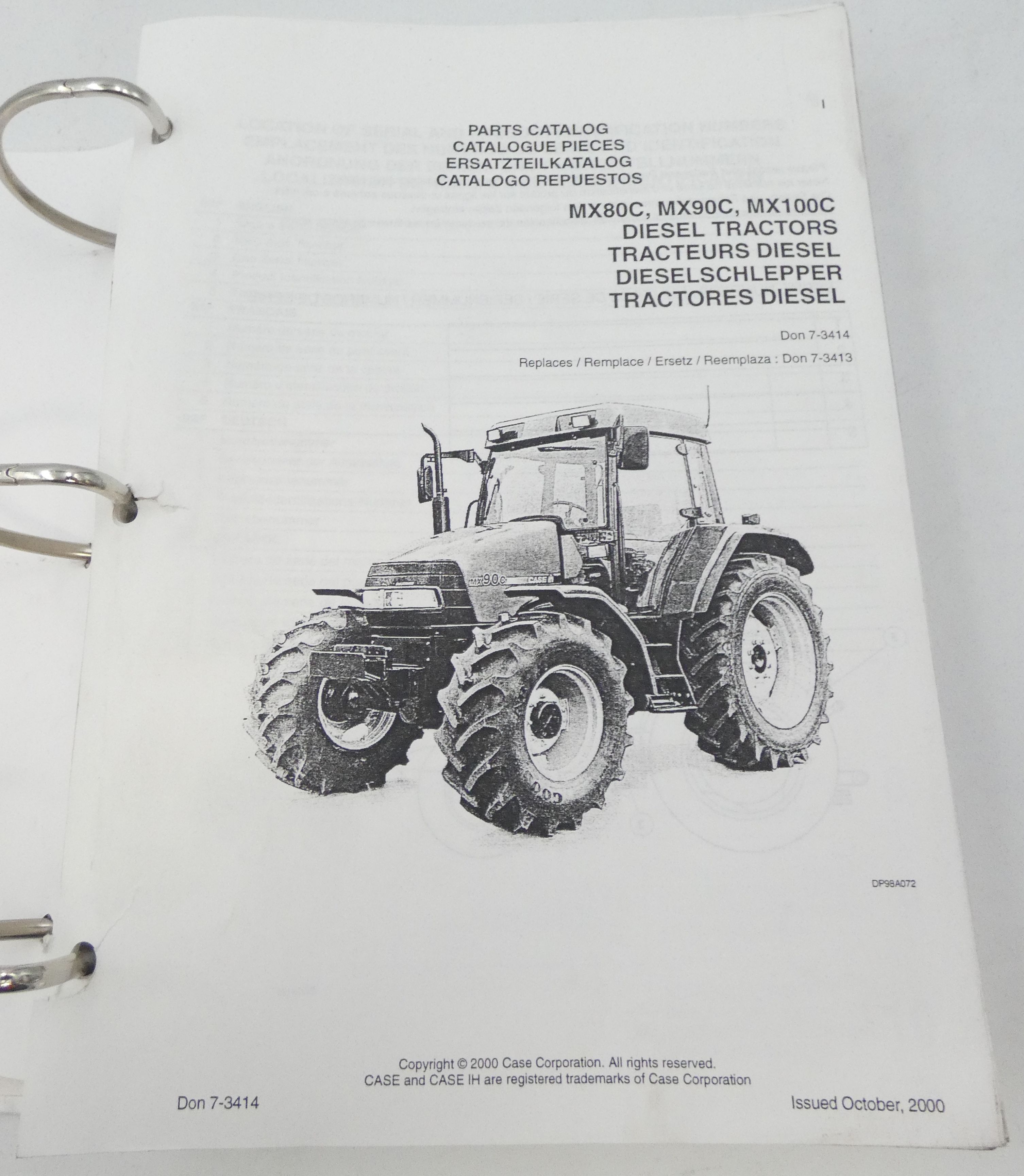 CaseIH MX80C, MX90C, MX100C diesel tractors parts catalog