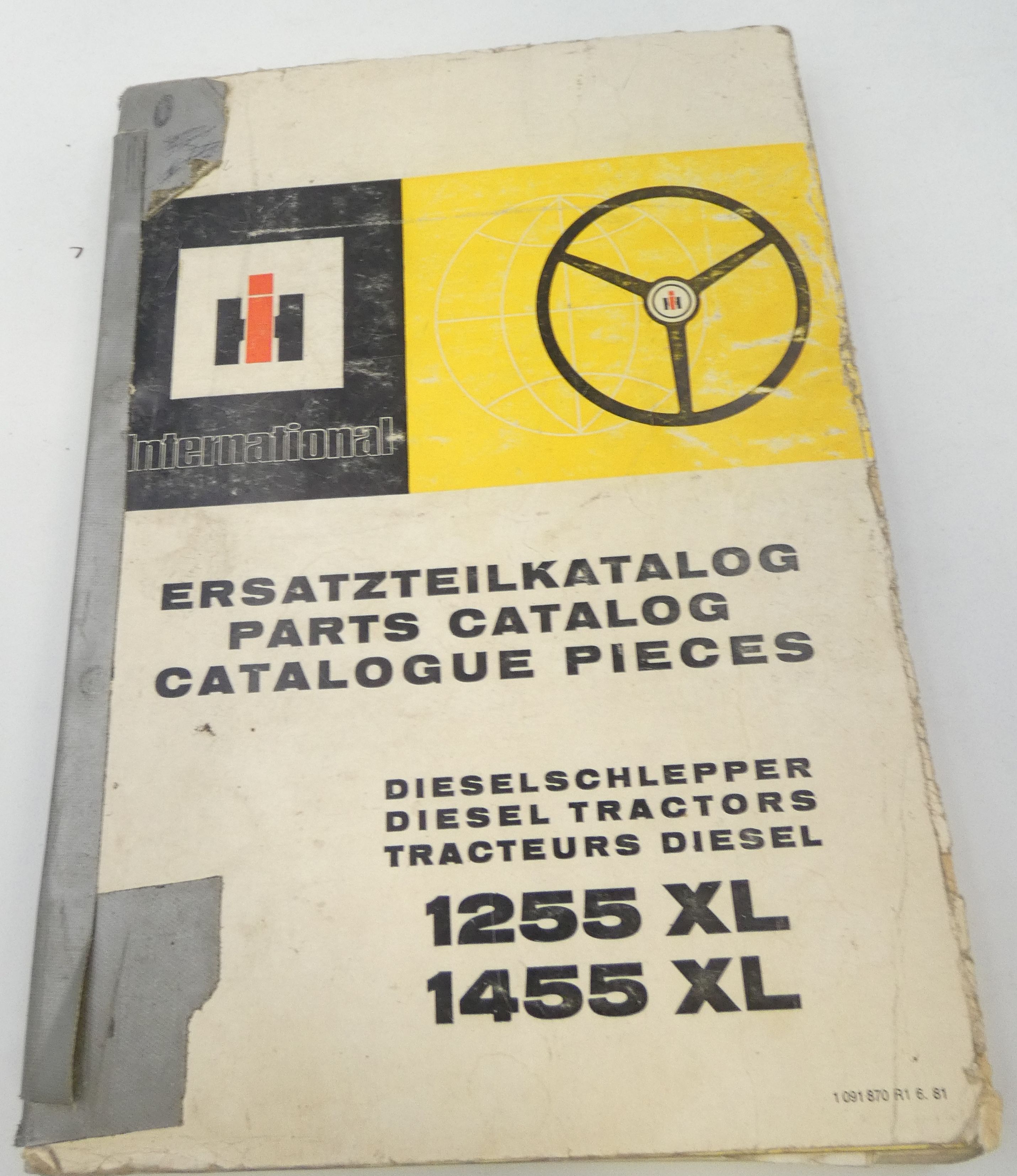 International 1255XL, 1455XL diesel tractors parts catalog