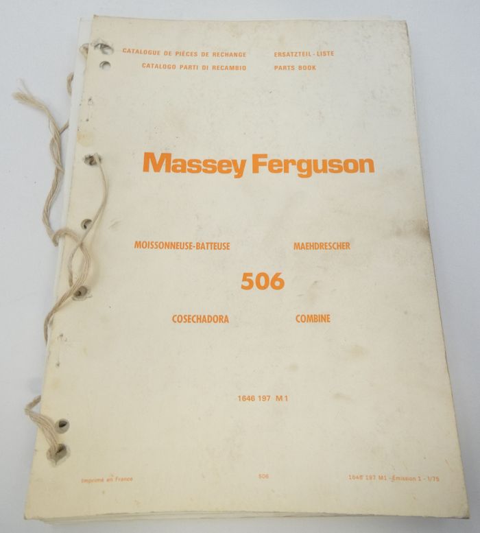Massey Ferguson 506 combine parts book