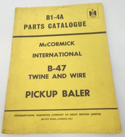 McCormick International B-47 twine and wire pickup baler parts catalogue