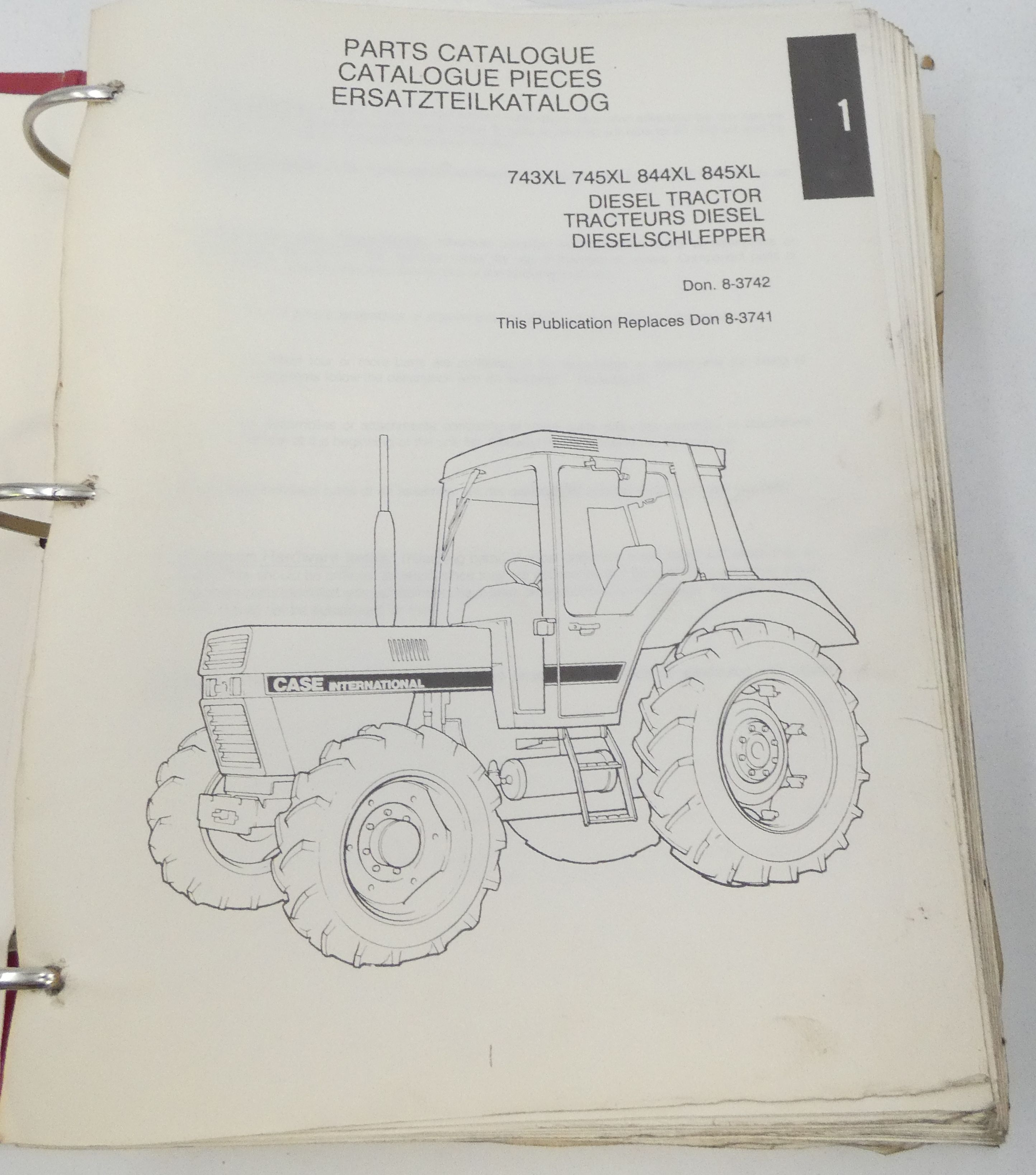 CaseIH 743XL, 745XL, 844XL, 845XL diesel tractor parts catalog
