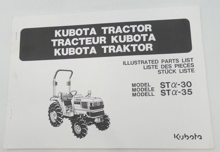 Kubota tractor models STa-30, STa-35 illustrated parts list