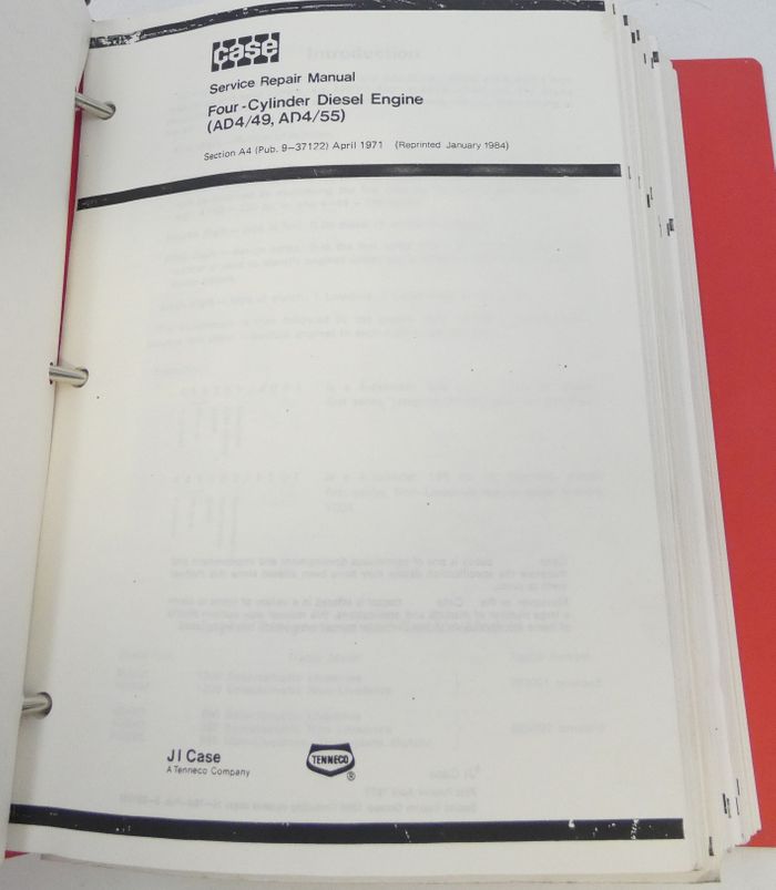 Case four-cylinder diesel engine (AD4/43, AD4/55) service repair manual