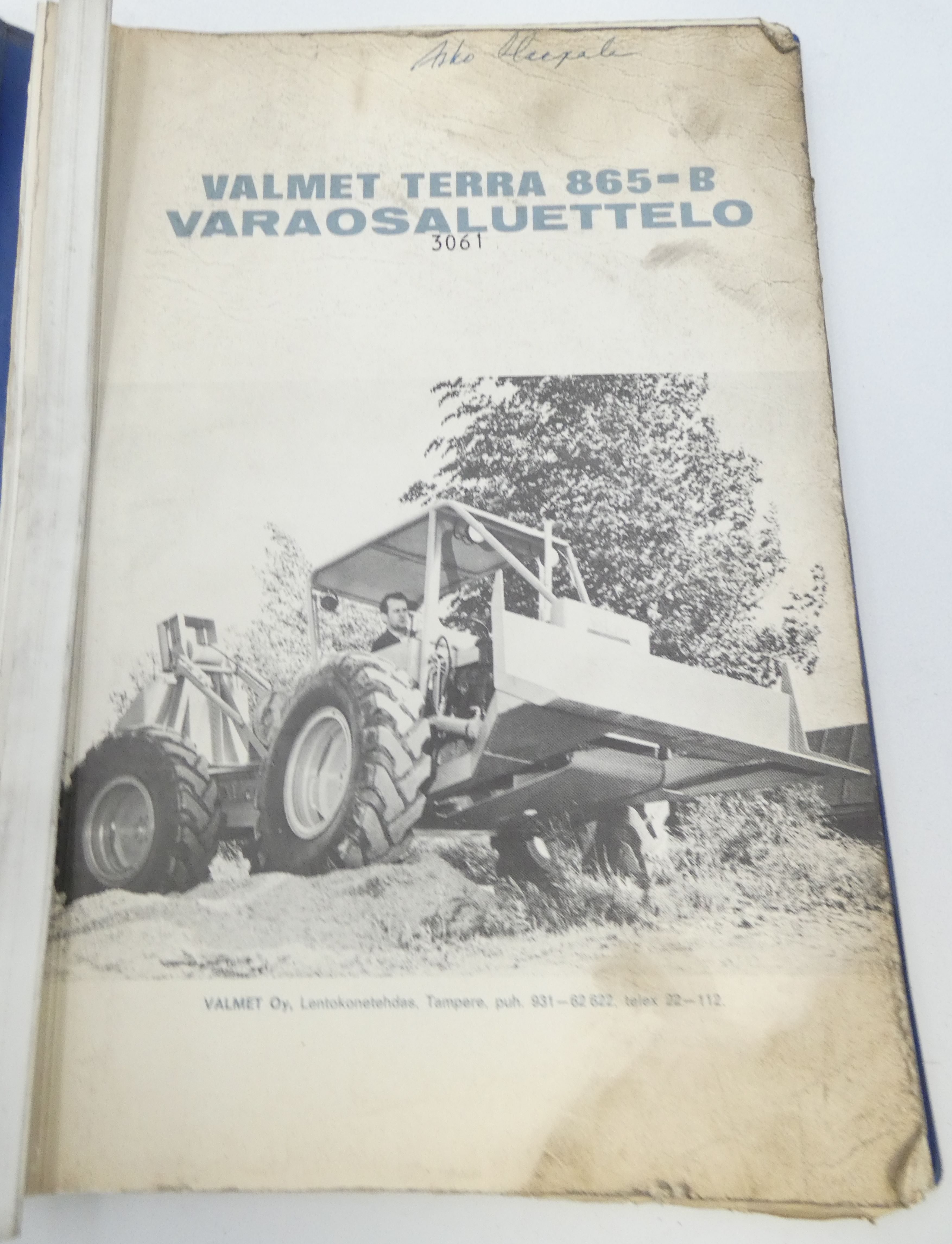 Valmet Terra 865B metsätraktorin varaosaluettelo