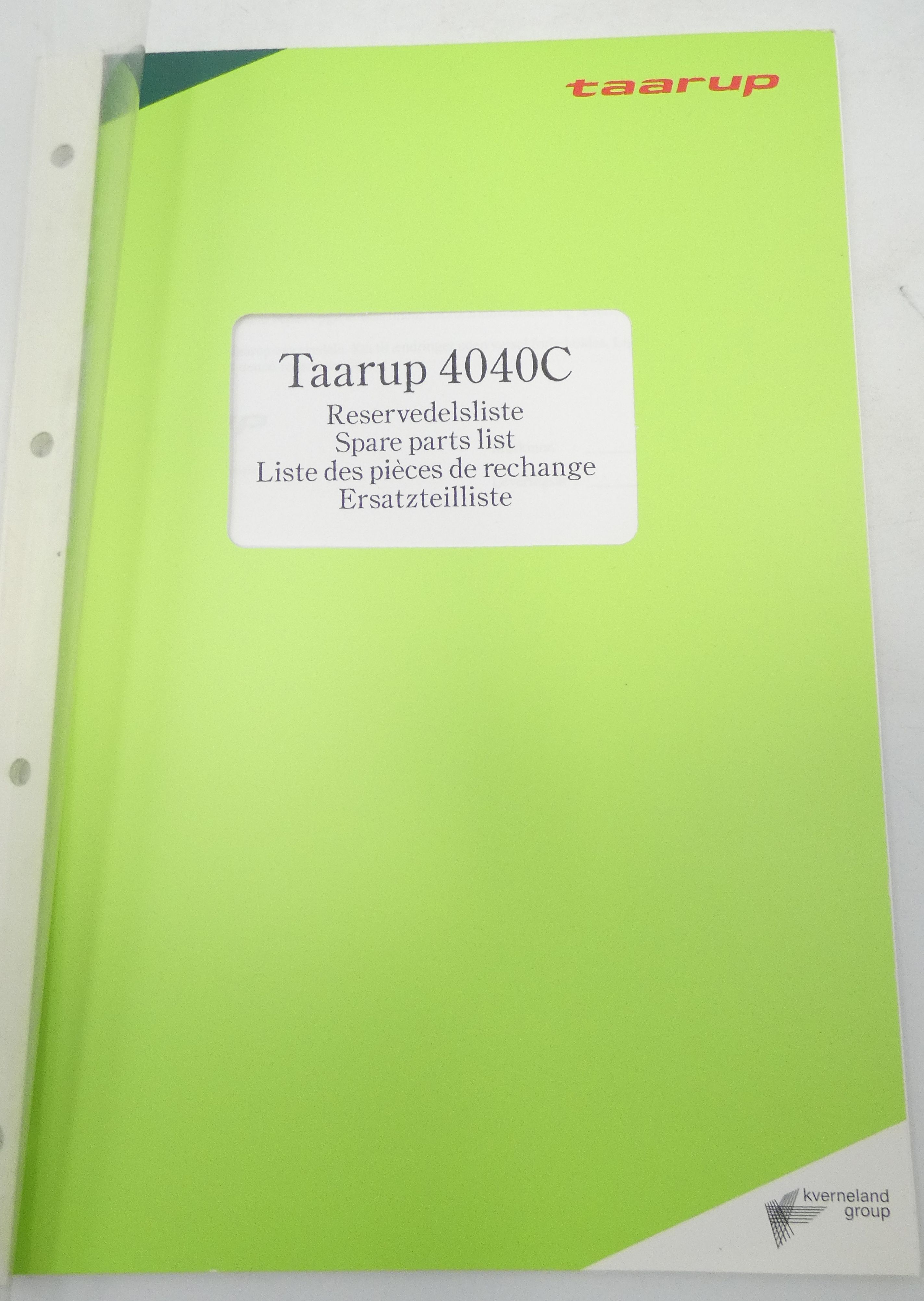 Taarup 4040C spare parts list