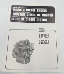 Kubota D3000-B, D3200-B, V4000-B, V4300-B diesel engine operator manual