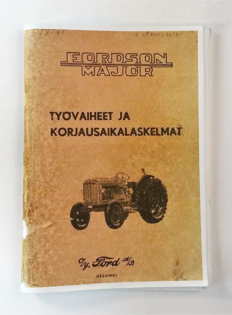 Fordson Major Työvaiheet ja korjausaikalaskelmat