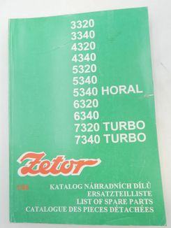 Zetor 3320, 3340, 4320, 4340, 5320, 5340, 5340 Horal, 6320, 6340, 7320 Turbo, 7340 Turbo list of spare parts