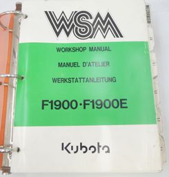 Kubota F1900, F1900E workshop manual